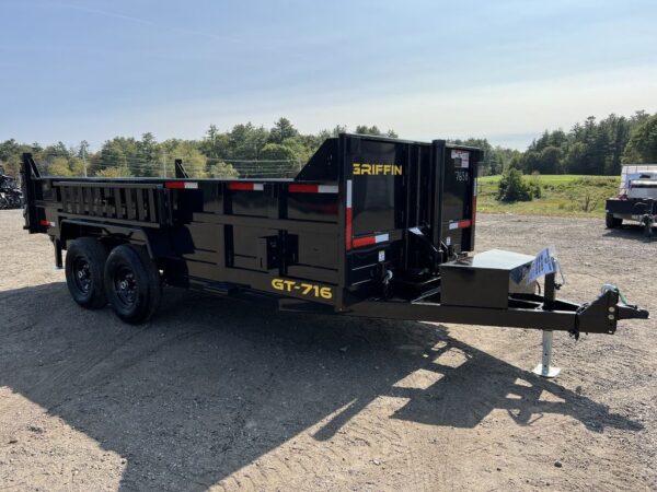 2024 Griffin Trailers 7×16 14K Telescopic Dump Trailer w/Ramps & Spare Tire Mount - Image 3