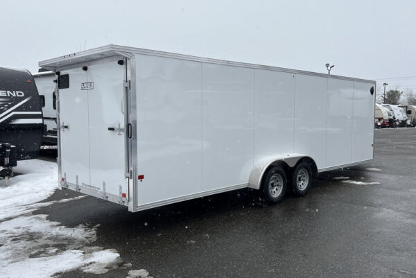 2024 E-Z Hauler 7×24 Aluminum 4-Place Drive In/Out w/Tapered Ramps, Rear Canopy - Image 3