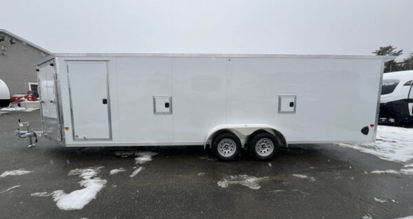 2024 E-Z Hauler 7×24 Aluminum 4-Place Drive In/Out w/Tapered Ramps, Rear Canopy - Image 4