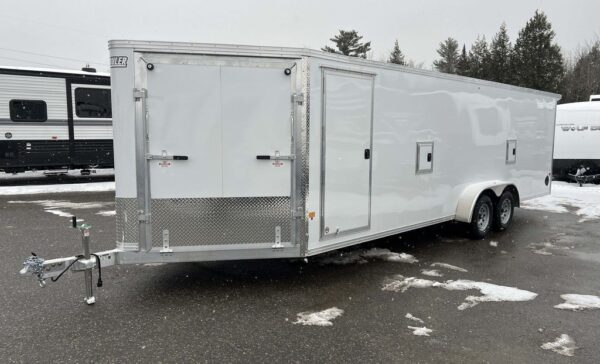 2024 E-Z Hauler 7×24 Aluminum 4-Place Drive In/Out w/Tapered Ramps, Rear Canopy - Image 7