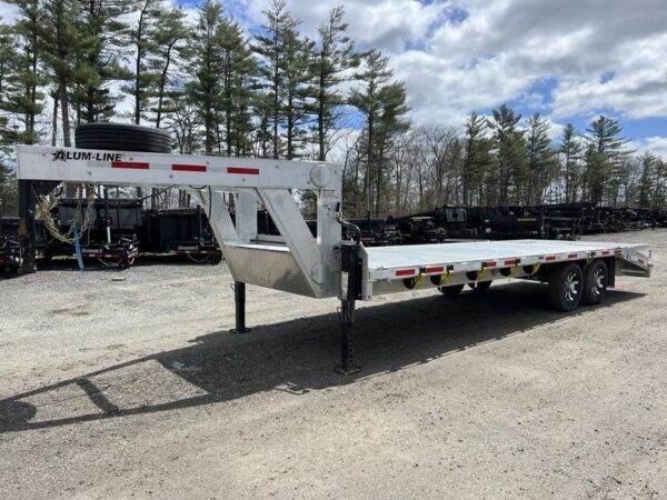 2024 Alum Line Trailers 8.5×24 13K Aluminum Gooseneck w/Flip-Over Ramps
