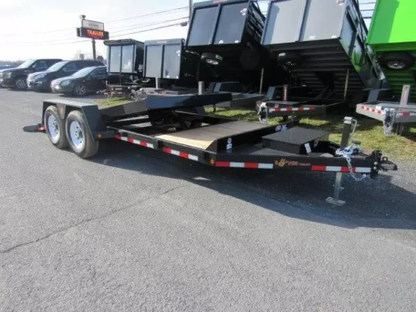 BWise 7 x 20 Low Profile Split-Tilt Equipment Trailer – Gravity Tilt