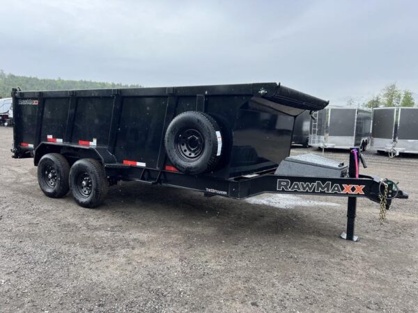 2024 RawMaxx Trailers 7X16 14K Powder Coated Dump w/ Tarp Kit - Image 6