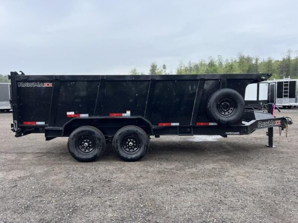2024 RawMaxx Trailers 7X16 14K Powder Coated Dump w/ Tarp Kit - Image 10
